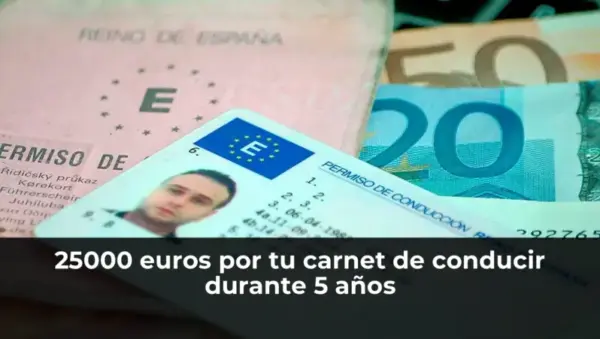25000 euros por carnet de conducir 5 años