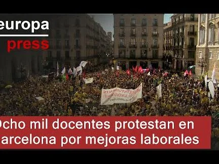 Protestas en Barcelona por huelga de profesores