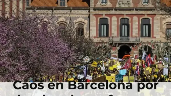 Manifestaciones en Barcelona por huelga de profesores