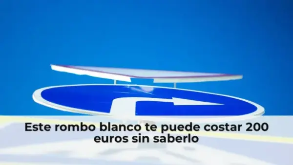 Rombo blanco de advertencia de tráfico