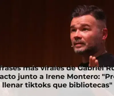Las frases más virales de Gabriel Rufián en el acto junto a Irene Montero: "Prefiero llenar tiktoks que bibliotecas"