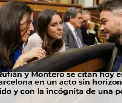 Rufián y Montero se citan hoy en Barcelona en un acto sin horizonte definido y con la incógnita de una posible alianza e