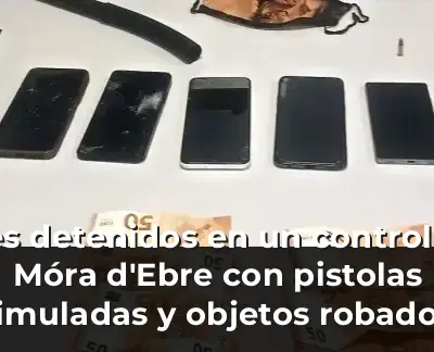 Tres detenidos en un control en Móra d'Ebre con pistolas simuladas y objetos robados