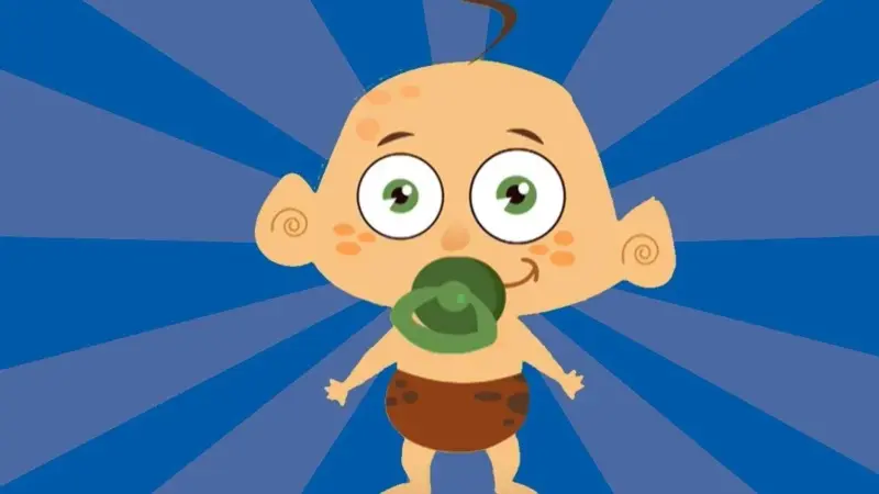 Persona caminando con expresión facial feliz o enojada