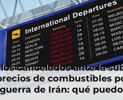 Vuelos cancelados ante la subida de precios de combustibles por la guerra de Irán: qué puedo reclamar y que derechos ten